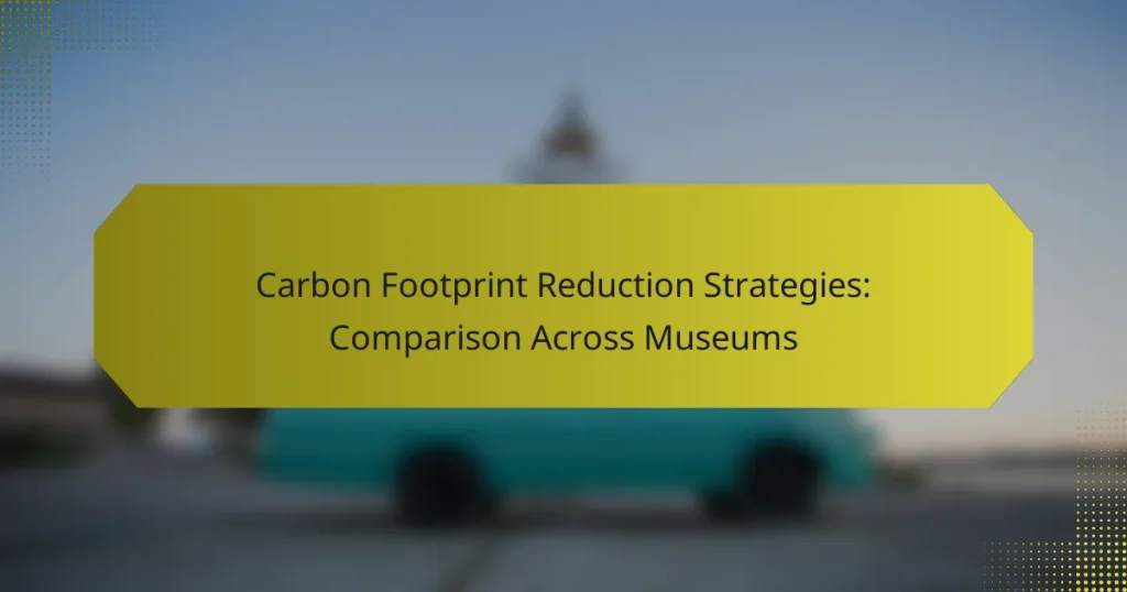 Carbon Footprint Reduction Strategies: Comparison Across Museums