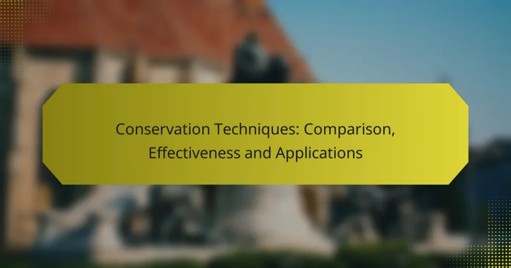 Conservation Techniques: Comparison, Effectiveness and Applications