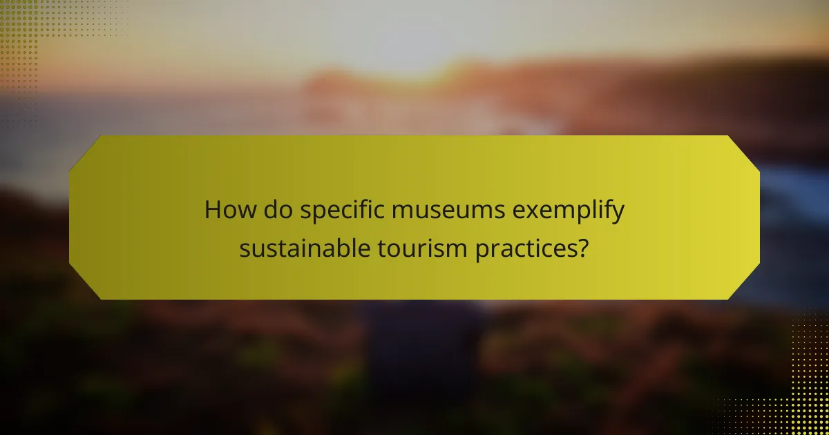 How do specific museums exemplify sustainable tourism practices?