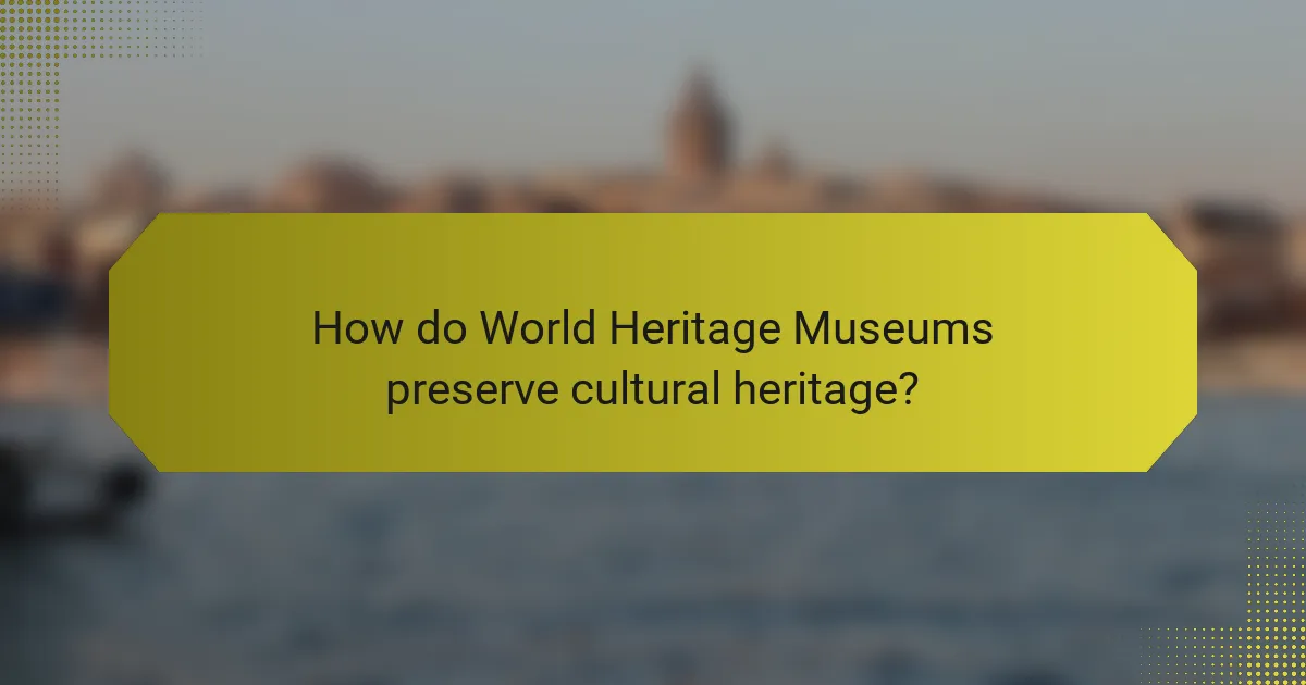 How do World Heritage Museums preserve cultural heritage?