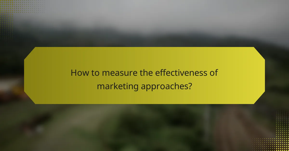 How to measure the effectiveness of marketing approaches?
