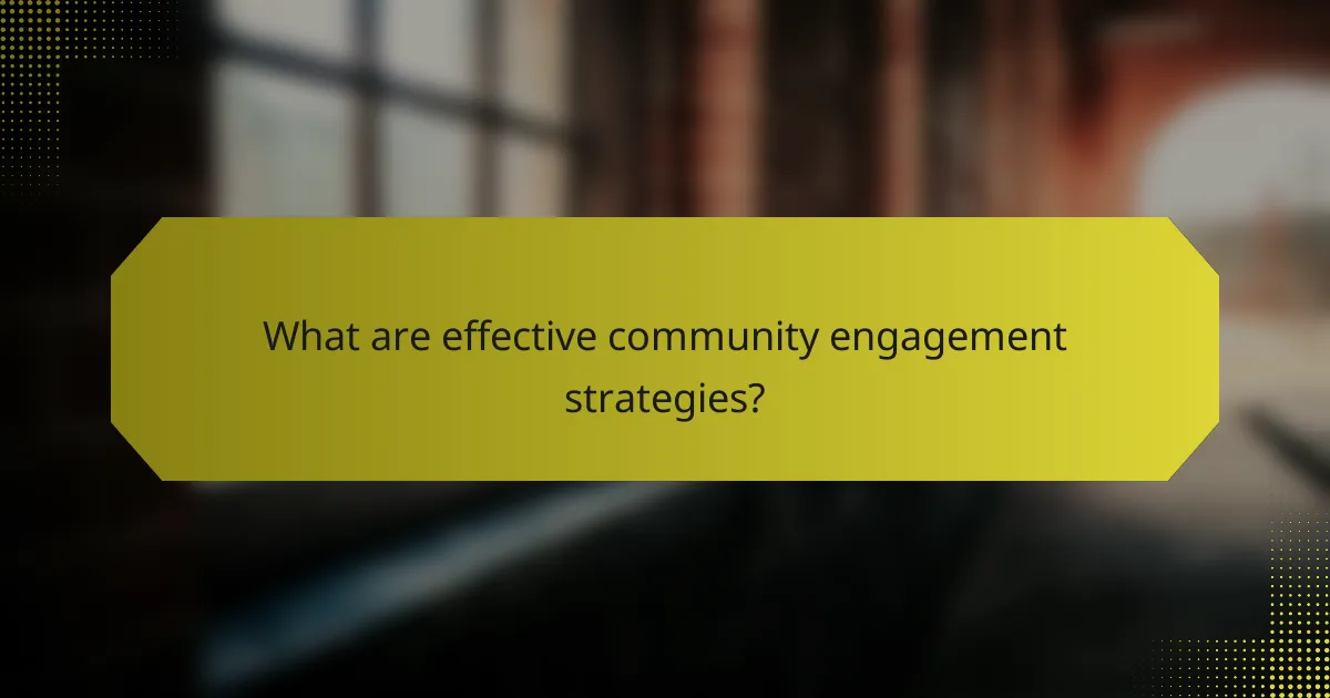 What are effective community engagement strategies?