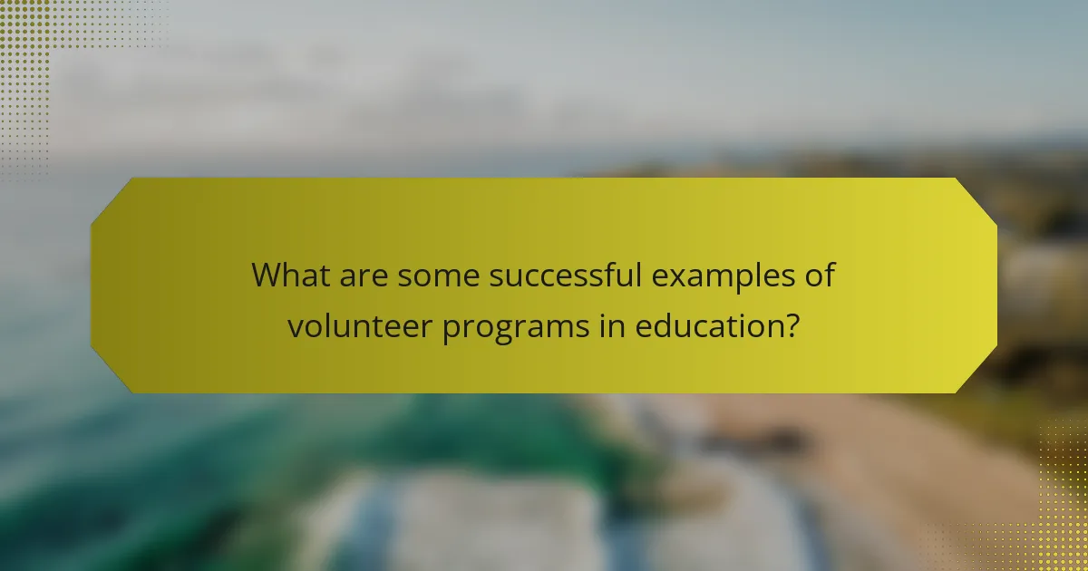 What are some successful examples of volunteer programs in education?