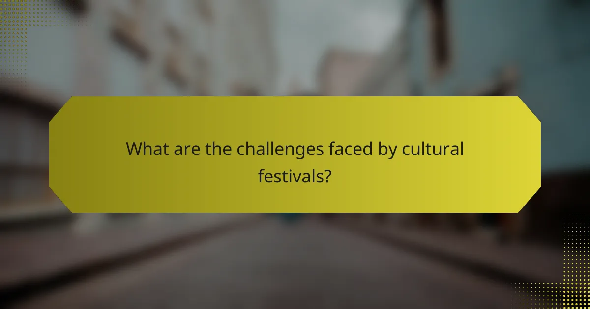 What are the challenges faced by cultural festivals?