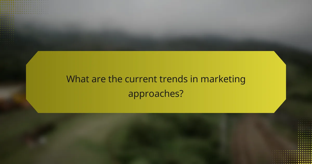 What are the current trends in marketing approaches?