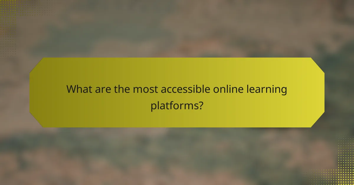 What are the most accessible online learning platforms?
