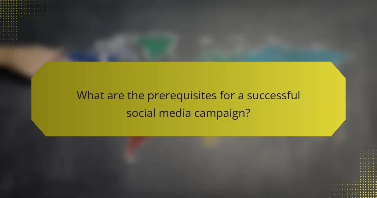 What are the prerequisites for a successful social media campaign?