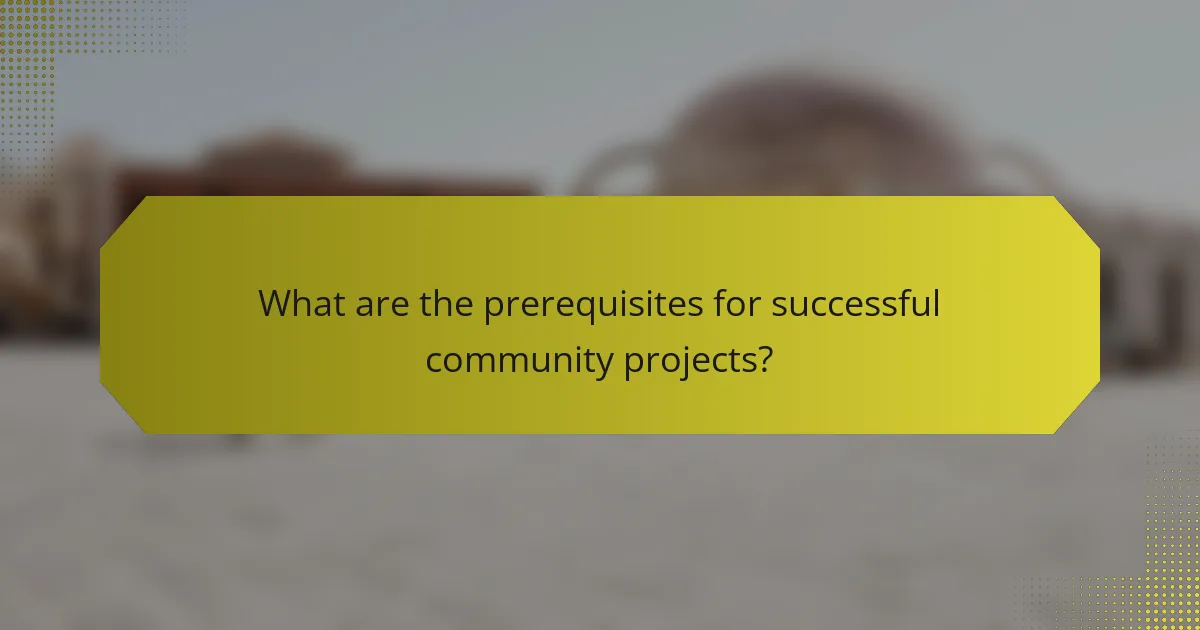What are the prerequisites for successful community projects?