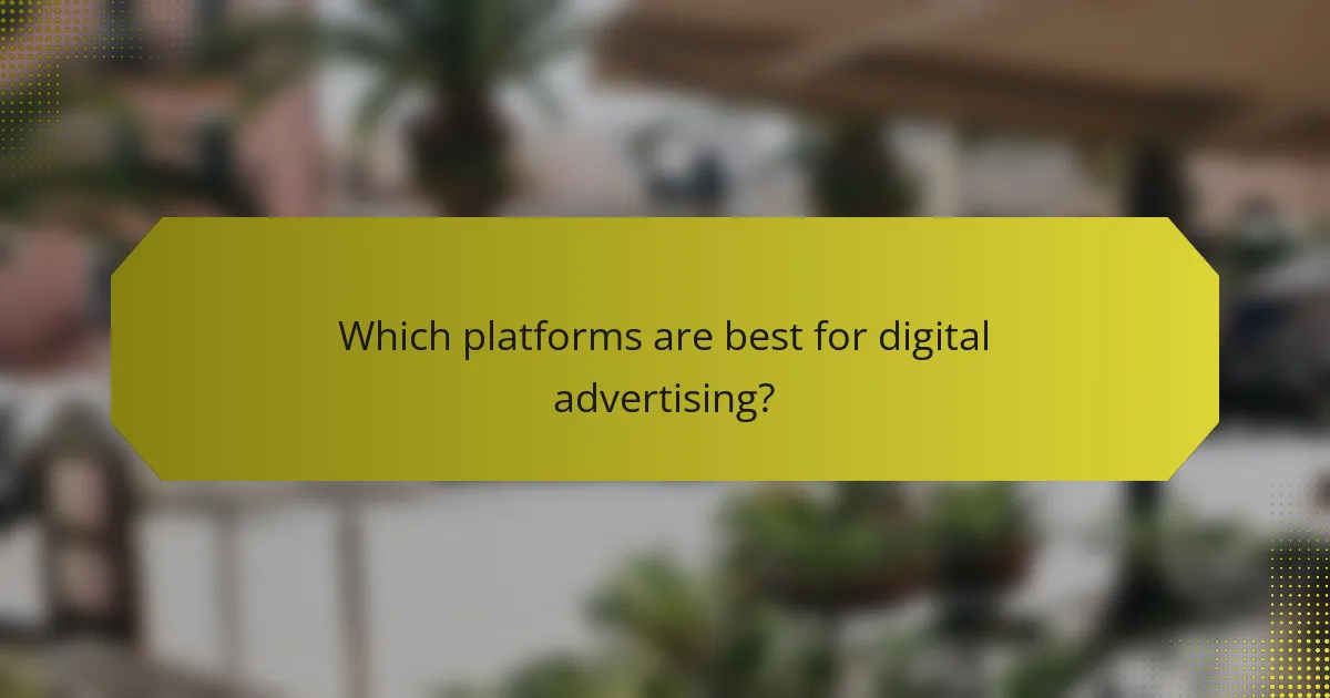 Which platforms are best for digital advertising?